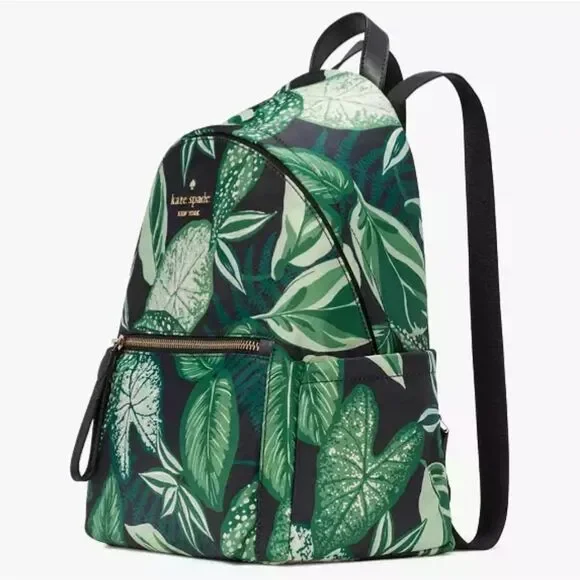 Kate Spade Leaf Plant Backpack NWT NWT KATE SPADE Chelsea Fern Foliage Medium Backpack In Green  main image 2